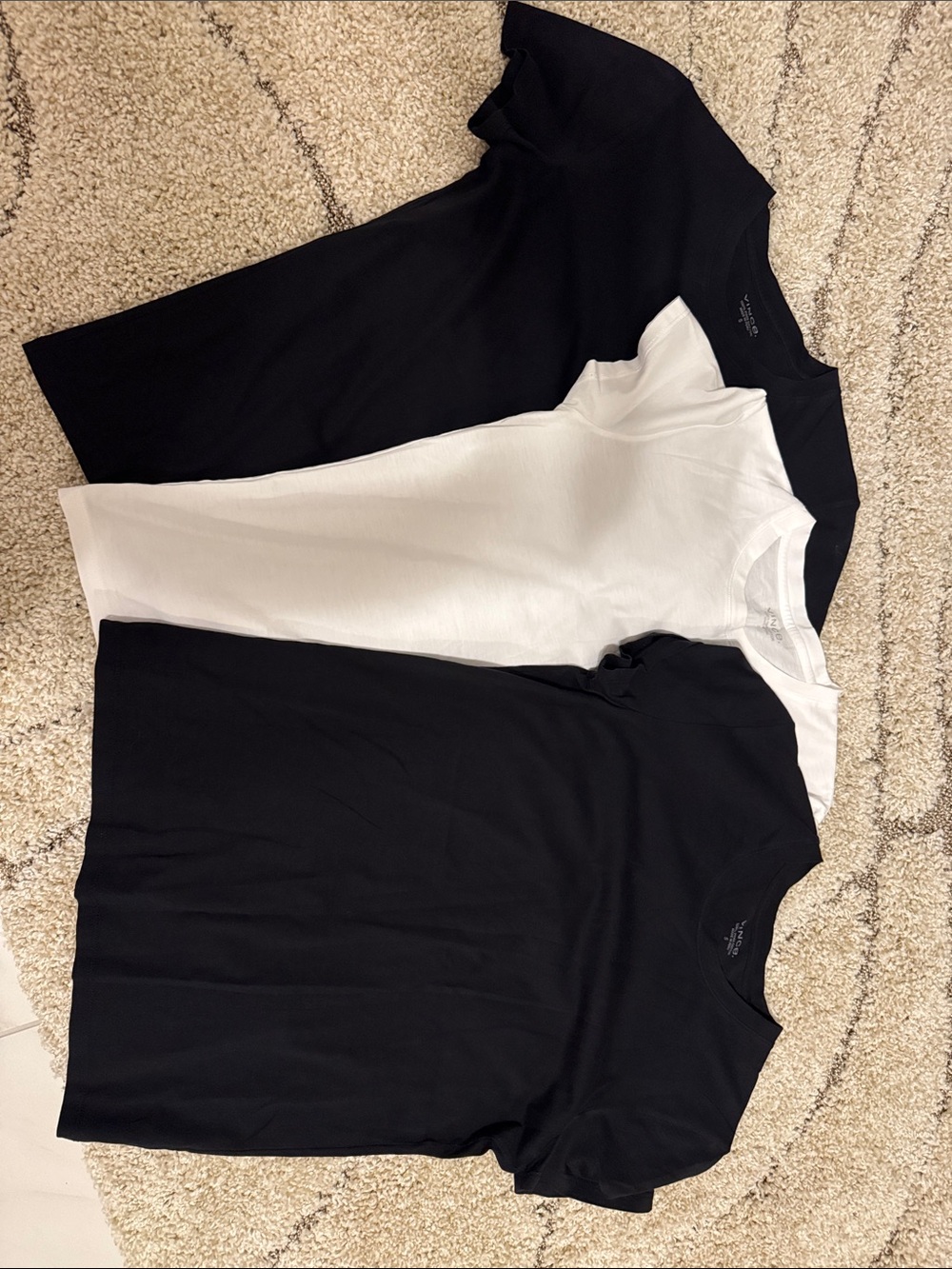Vince Women's Short Sleeve Crew Tee Trio - Black & White